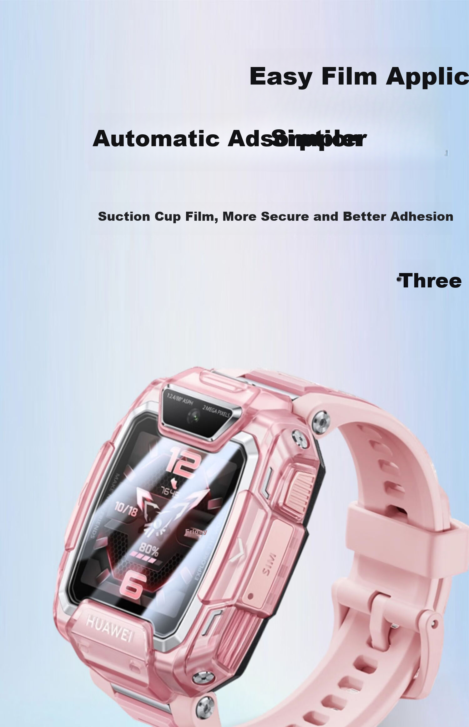 Xuanyi [Two Pieces Premium] Tempered Glass Screen Protector for Huawei Children's Watch 5 Pro, Children's Phone 5 PRO Screen Protector, Auto-Adhesive, Fingerprint-Resistant, Wear-Resistant, Shatterproof Glass Film 1