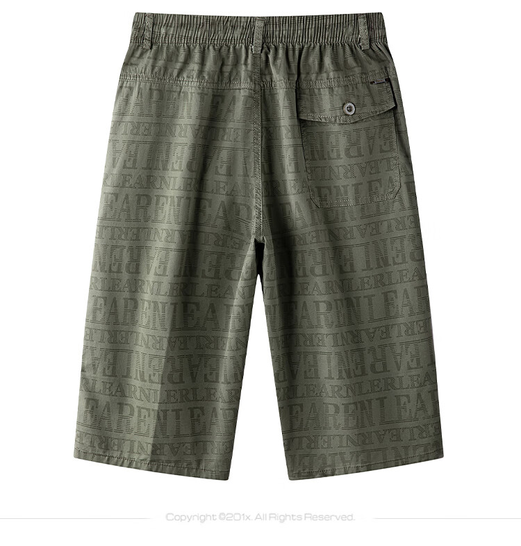 ROMON 100% Pure Cotton Men's Cropped Pants, Summer Breathable Letter Print Sports Beach Shorts, Cargo Shorts, Men's Casual Thin Trousers 13