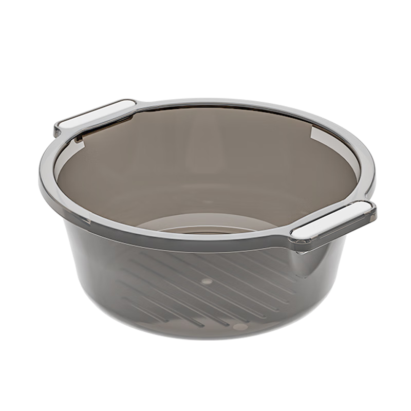 JD Original Extra Thick Face Basin Medium Double-Handled Basin, Transparent Thick Plastic Basin for Foot Soaking, Laundry, And Washing Face, 35cm