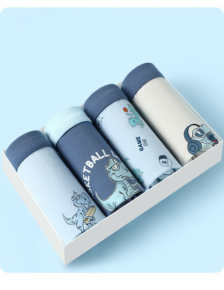 Bingxue Kapok Boys' Cotton A-Class Boxer Briefs 10A Antibacterial Four-Season Kids' Underwear for Older Boys 16
