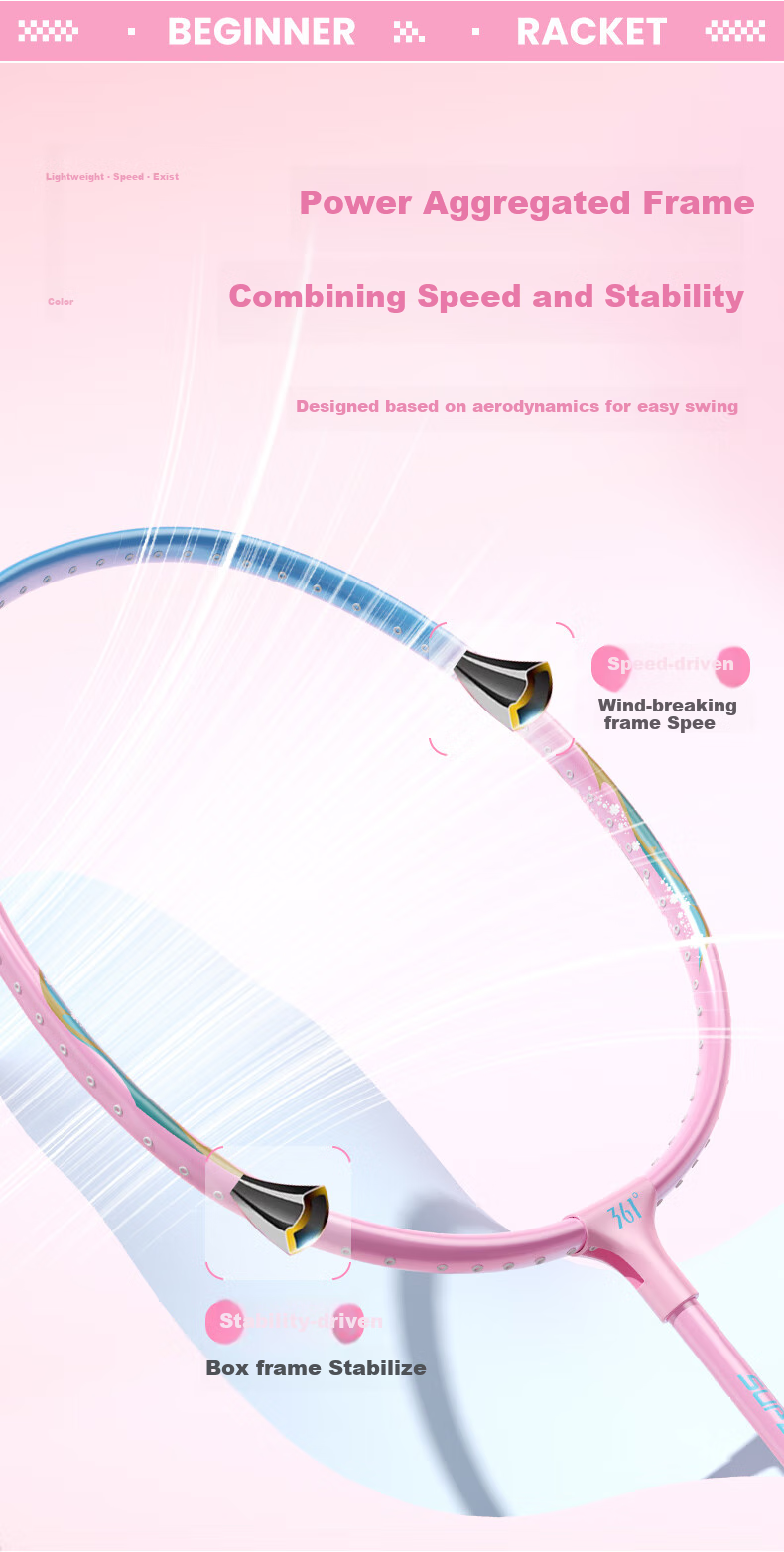 361° Badminton Racket Huayu Series, Ultra-Light And Durable Double Rackets, Training And Competition Set for Adults And Students, Pre-Strung 5