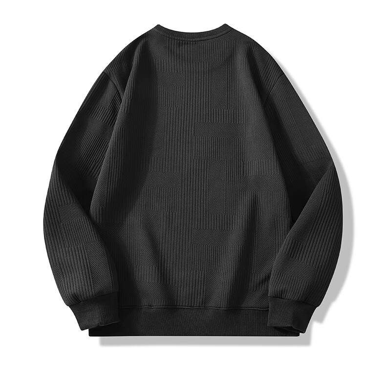 JEEP SPIRIT Men's Autumn Crew Neck Long Sleeve T-Shirt Comfortable Versatile Pullover Casual Sports Top Black L 6
