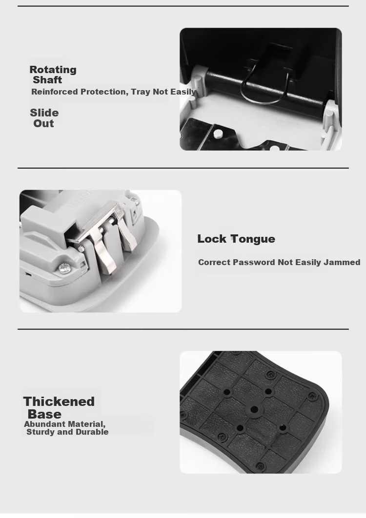 Shouli Password Box, Renovation Key Box, Metal Storage Box, Gate Construction Site Anti-Theft Key Box, Outdoor Wall-Mounted Anti-Smashing Gray 8