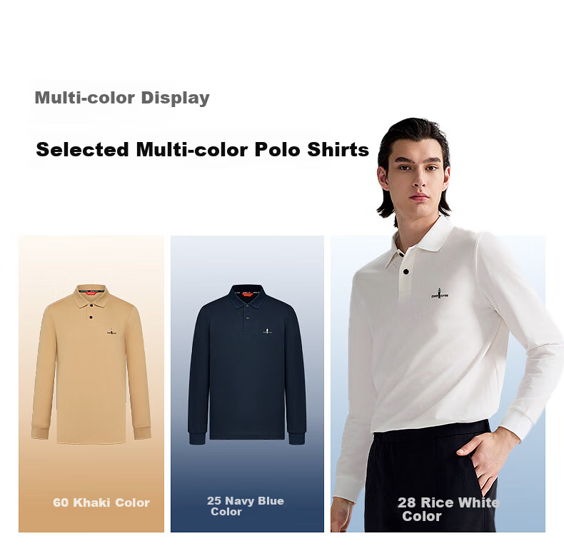 Biyinlefen [Functional Cotton] 2025 Spring New Men's Turn-Down Collar Long-Sleeve Polo Shirt, Lightweight Athletic Casual Skin-Friendly Top 12