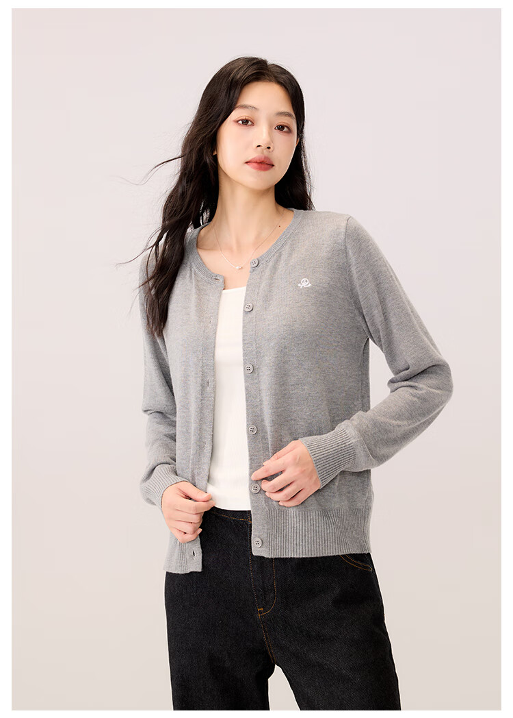 RA&RN / Aiqi Ruyu Autumn New Slimming Solid Color Wool Knit Cardigan Jacket for Women, Elegant 12