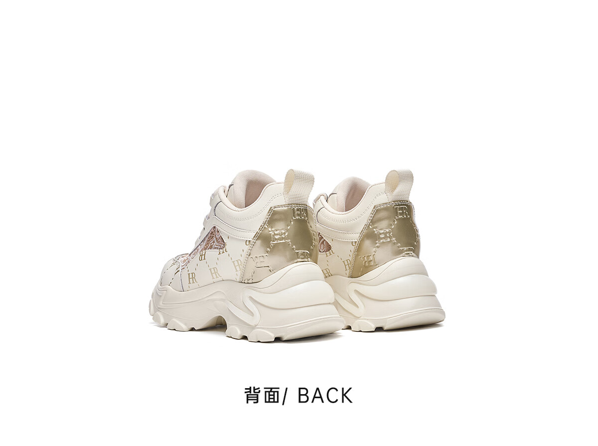 HRHR Women's Shoes 2025 Winter New Thick Sole Platform Dad Sneakers Sports Casual Shoes Champagne Beige Size 38 1