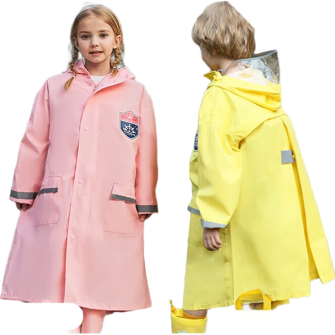 Детский дождевик "Moremerry" с местом для рюкзака, непромокаемый пончо для мальчиков и девочек, школьный, розовый, размер 2XL