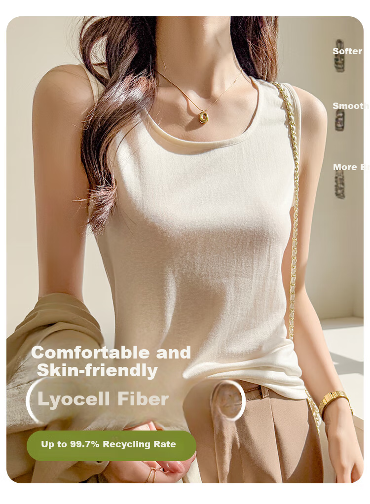 Dushiliren Snowflake Lyocell Camisole Tank Top for Women, All-Season Undershirt, Loose-Fitting Sleeveless T-Shirt, Suitable for Outer Wear, Flattering And Slimming 1