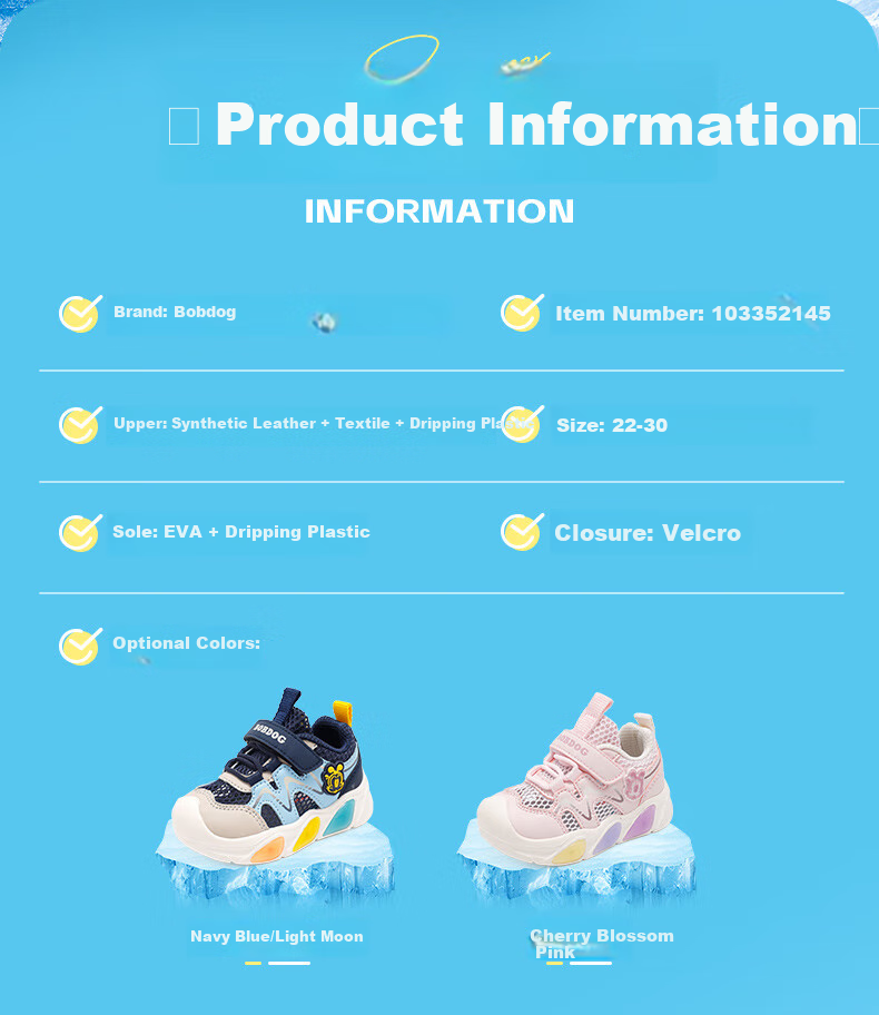 Bobdog Kids Light-Up Shoes Girls Summer Breathable Mesh Baby Walking Shoes 103352145 Sakura Pink Size 23 2