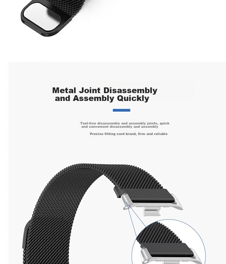 CHENSONG Compatible Magnetic Watch Band for Vivo/iQOO WATCH 5 Milanese Loop, Black 4