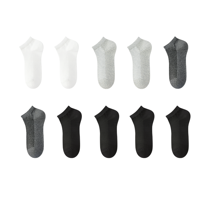 Mianzhuwu Disposable Men's Summer Thin Short Socks Odor-Resistant Travel Disposable Wash-Free Daily Cotton Socks 10 Pairs