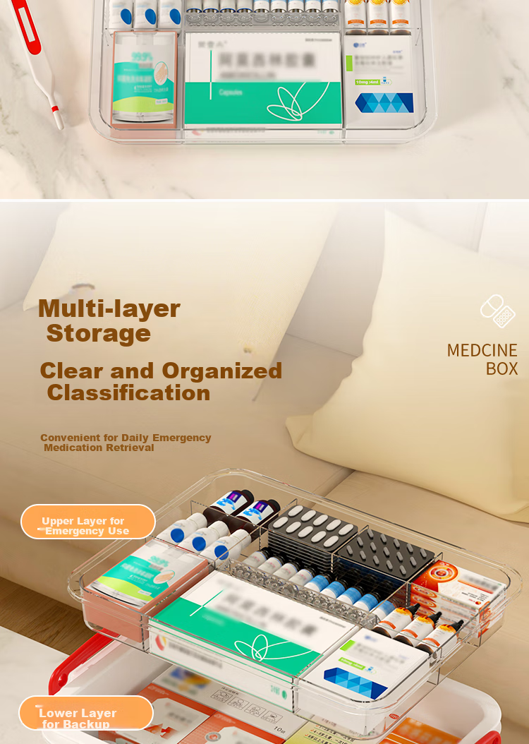 SPACEXPERT Medicine Storage Box, Organizer Container, Household Medical Cabinet, Storage Bi 4