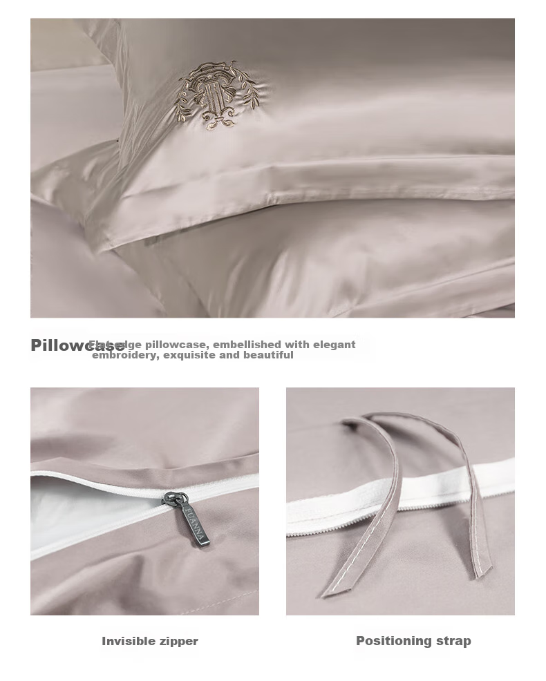 FUANNA High-End Bedding Set, Four Pieces, 120s Double-Ply Long-Staple Cotton Sateen Bed Sheet Set, 230*229cm 10