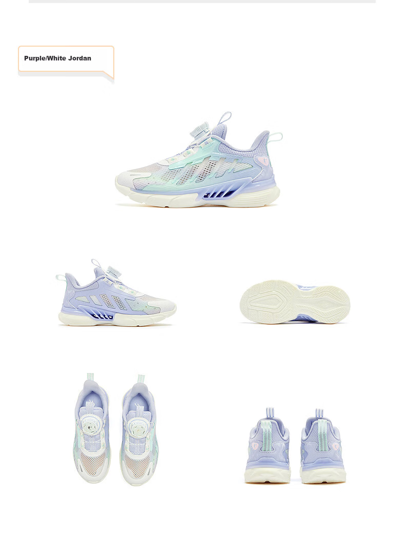 QIAODAN Girls' Sports Shoes Toddler Summer Mesh Running Shoes Children's Dial Buckle Shoes QIAODAN White/Light Blue Size 32 11