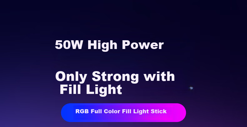 Jimantu RGB LED Fill Light Stick 50W Portable Handheld Video Photography Light for Outdoor Night Scene Portrait Beauty Live Streaming Atmosphere Soft Light 1