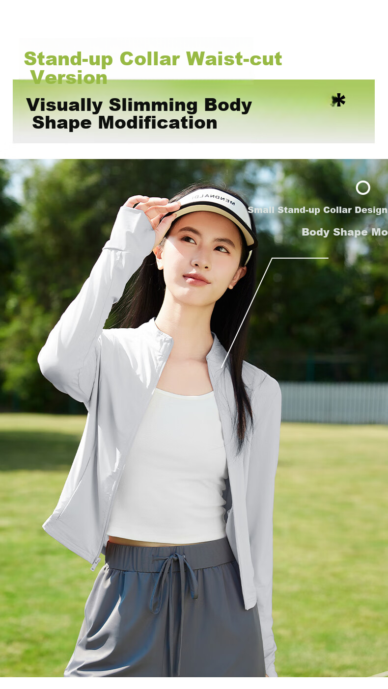 Warrior Upf100+ Stand-Collar Slim-Fit Sun Protection Jacket for Women, Summer 2026, Waist-Cinching Slimming Cool Comfortable Outerwear Top 13