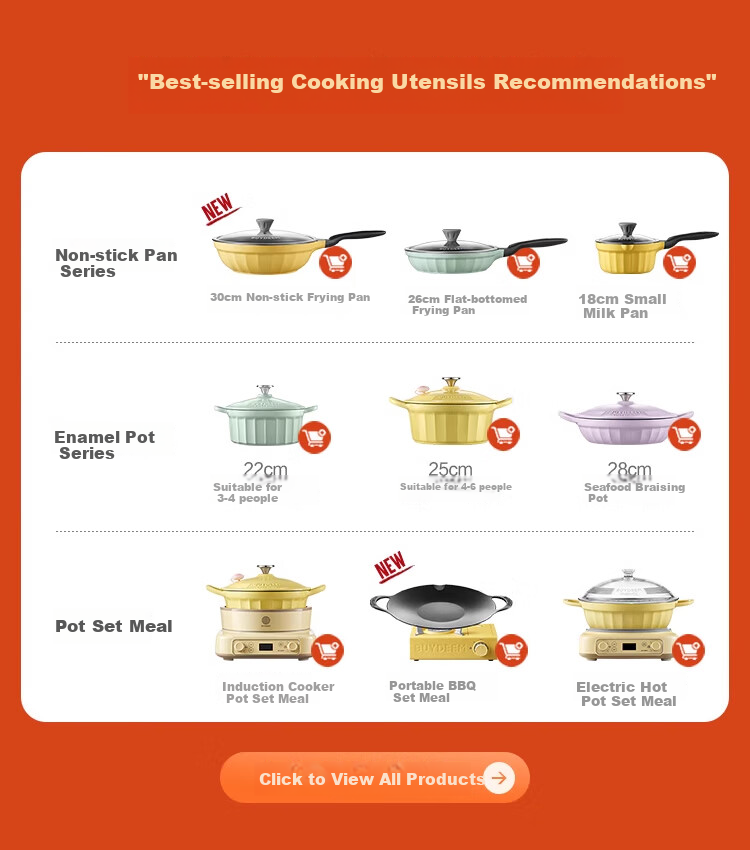 Buydeem Enamel Pot, Braising Small Round Pot, Double-Ear Cast Iron Pot, Stew Pot, 16cm Braising Pot, Light Gree 1