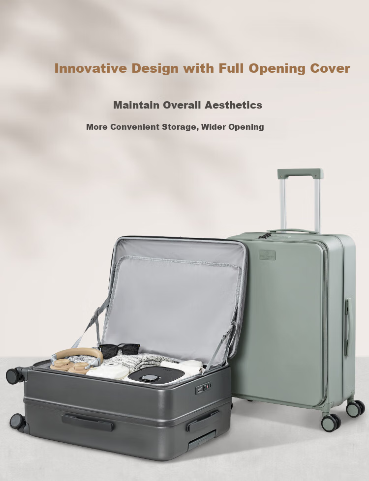 One's Member Kesisichuang PC Side-Opening Luggage Suitcase for Men And Women Students Travel Password Trolley Case Leather Suitcase Green 24 Inch 6