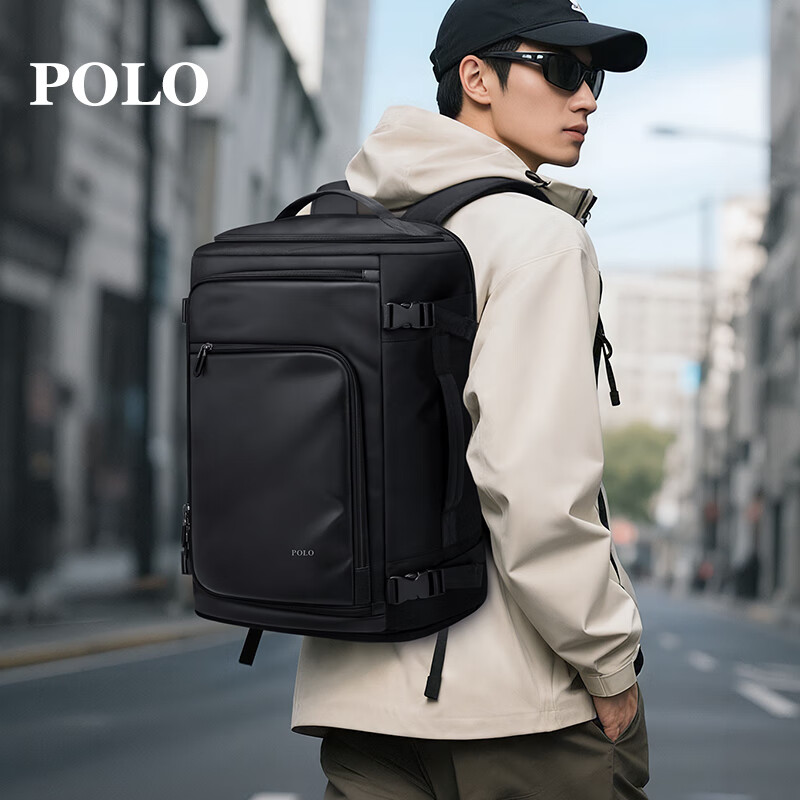 POLO Travel Bag, Men's Luggage Backpack with Separate Shoe Compartment, 17.3-Inch Laptop Bag, Expandable Capacity, Water-Resistant Backpack