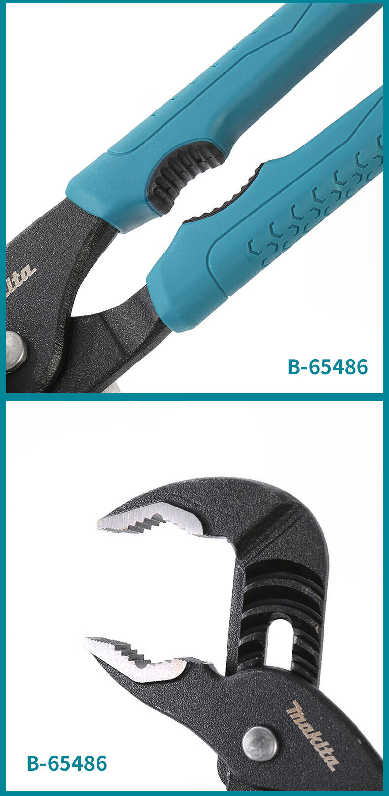 MAKITA Two-Piece Adjustable Heavy-Duty Open-End Wrench Pipe Pliers 10" 250mm B-65486 7