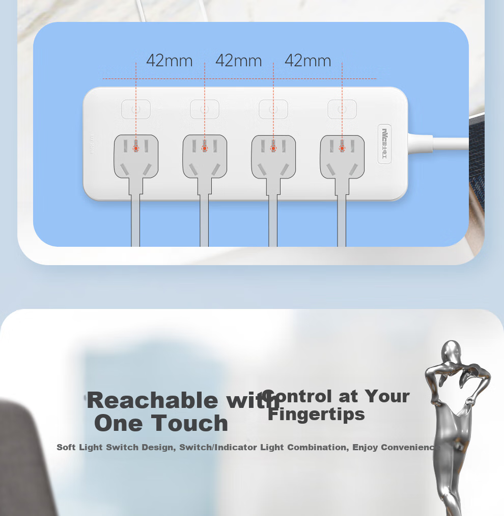 NVCleishidiangong New National Standard 8-Outlet 3-Meter Power Strip, Extension Cord, Socket Board, EP482 13