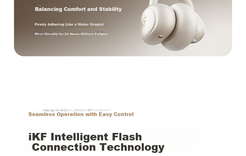 IKF EarClip Bluetooth Headphones, Clip-On True Wireless Open-Ear Headphones, Bone Conduction LDAC High-Resolution Music, Suitable for Students And Sports, Compatible with Apple And Huawei, Elegant Black 35