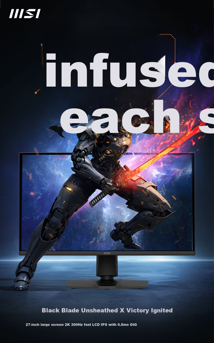 MSI Black Blade X24 MAG 245F X24, 23.8-Inch, 240Hz, TÜV Rheinland Eye Protection Certified, Quick IPS, HDR Support, 0.5ms Response Time, Gaming Monitor Display 2