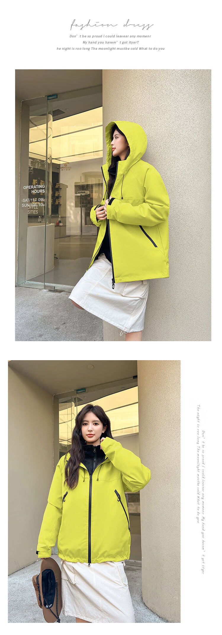 ROMON 3-in-1 Men's Outdoor Jacket Hooded Coat Women's Couple Mountaineering Yellow M 7