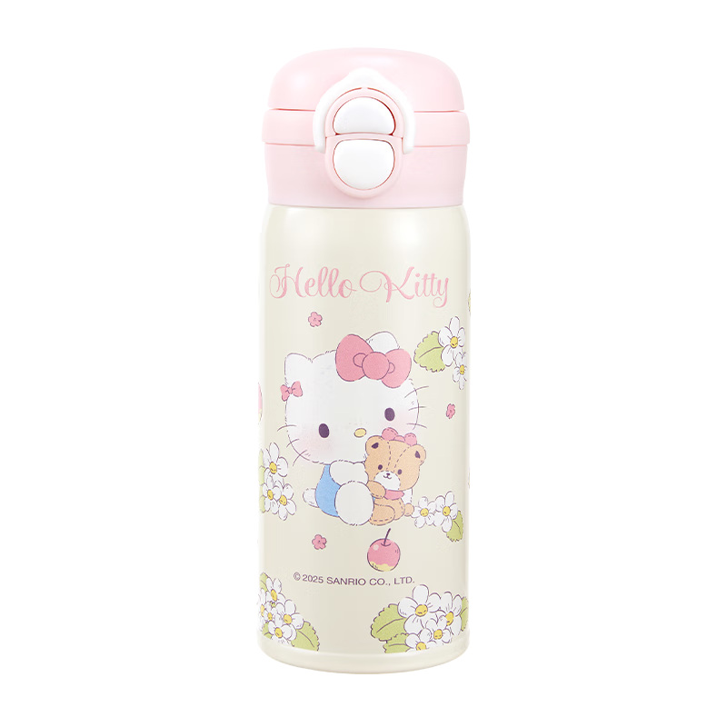MINISO Hello Kitty Leshi Dual-Drinking Series 304 Stainless Steel Children's Insulated Cup, 360mL