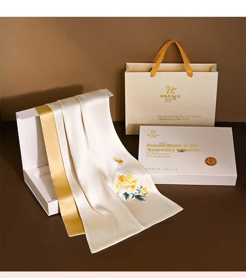 Hangsilu Silk Scarf for Women, Double-Layer Mulberry Silk Shawl, High-End Birthday Gift, Mid-Autumn Festival Present for Mom And Elders 10