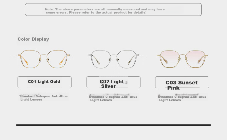 Mujiushi Anti-Blue Light Glasses Frame, Unisex Fashionable Myopia Prescription Glasses Frame, Student Non-Prescription Glasses FM1920 8