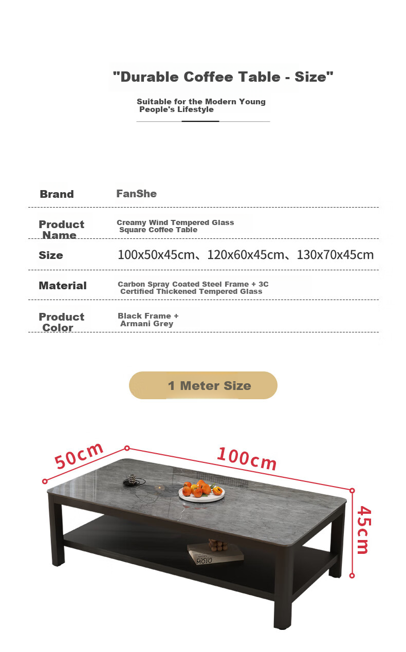 Fanshe Coffee Table, Living Room Tea Table, Office Coffee Table, Small Apartment Glass Sofa Table, Modern Minimalist Tea Table 3