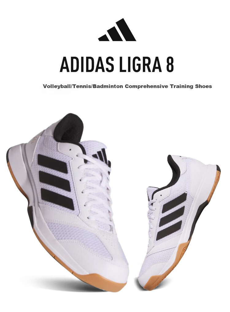 Adidas Badminton Shoes for Men, Professional Indoor Sports Tennis And Volleyball Training Shoes, Black, Size 43 1