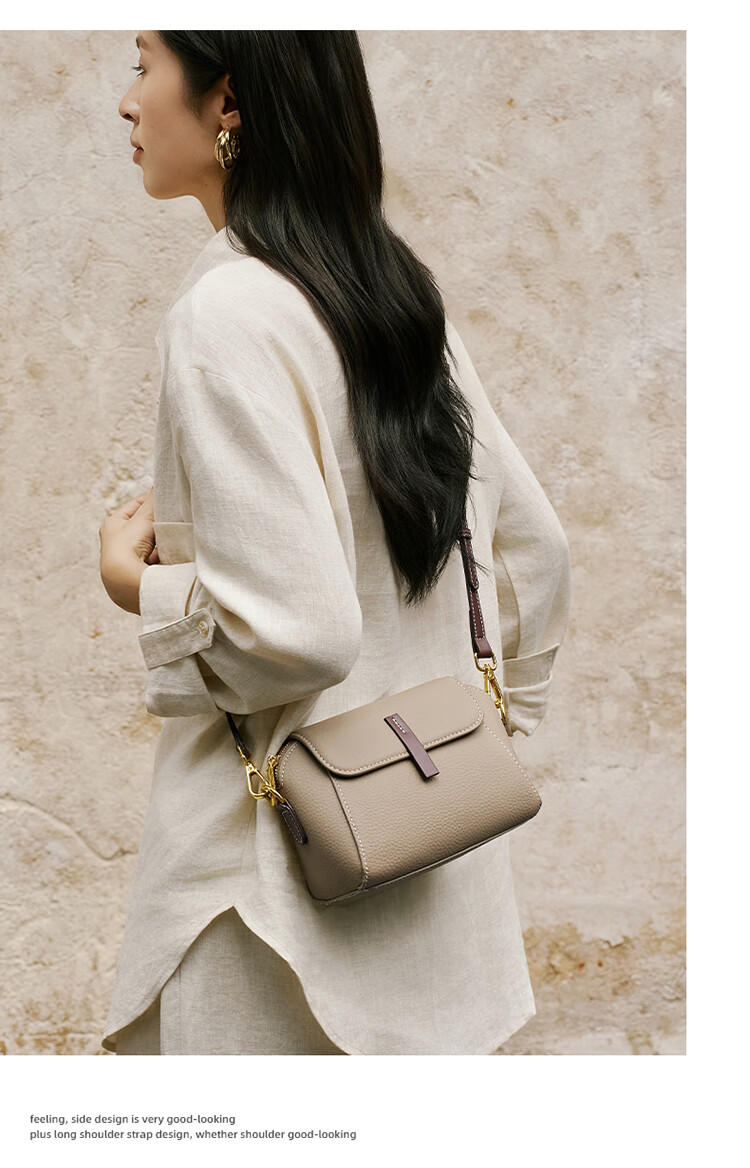 Aokang Women's Bag 2026 Trendy Cowhide Small Square Light Luxury Crossbody Shoulder Bag Birthday Gift for Girlfriend Wife 13