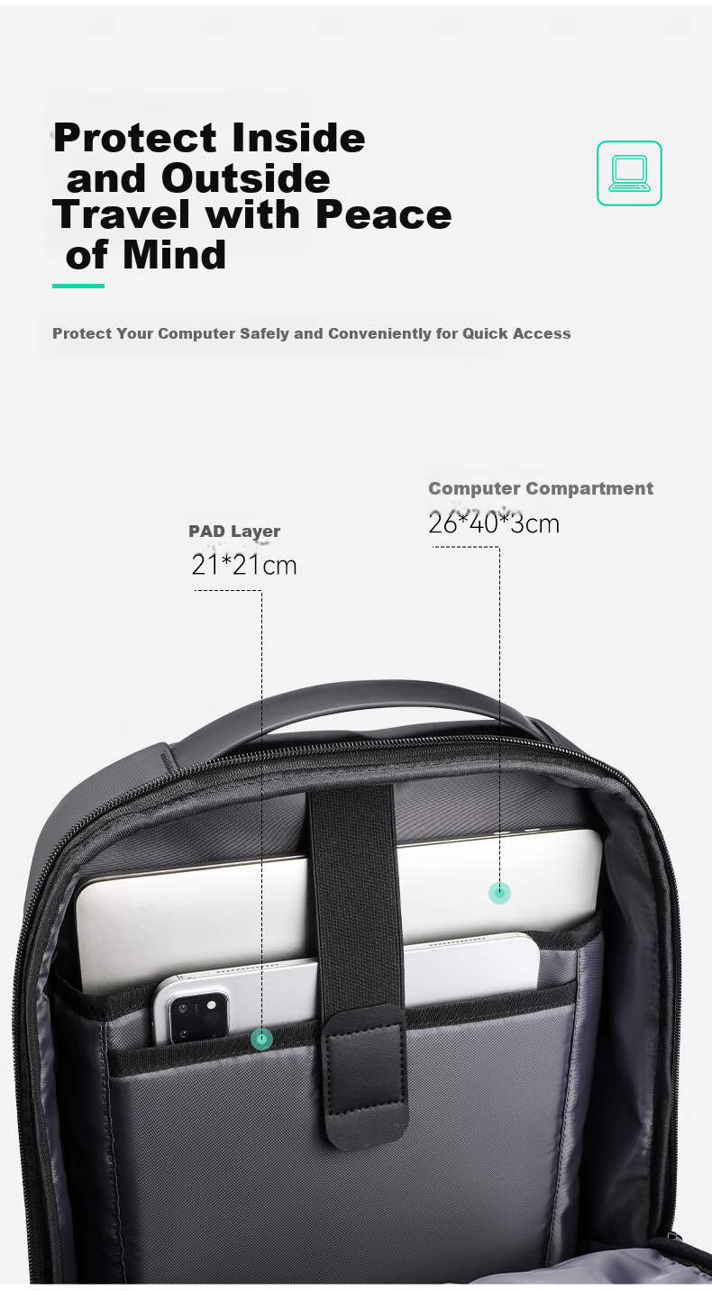 MARK RYDEN Laptop Backpack, Business Travel Bag for Commuting, 15.4-Inch Notebook Backpack, School Bag MR2408 Elegant Black 8