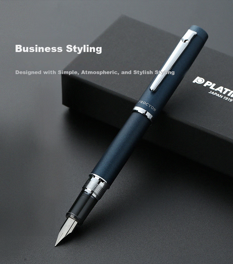 PLATINUM Fountain Pen PNS-5000 Fountain Pen PROCYON Handwriting Practice Iridium Nib with Replaceable Ink Cartridge, Lemon Yellow, Fine Nib 3