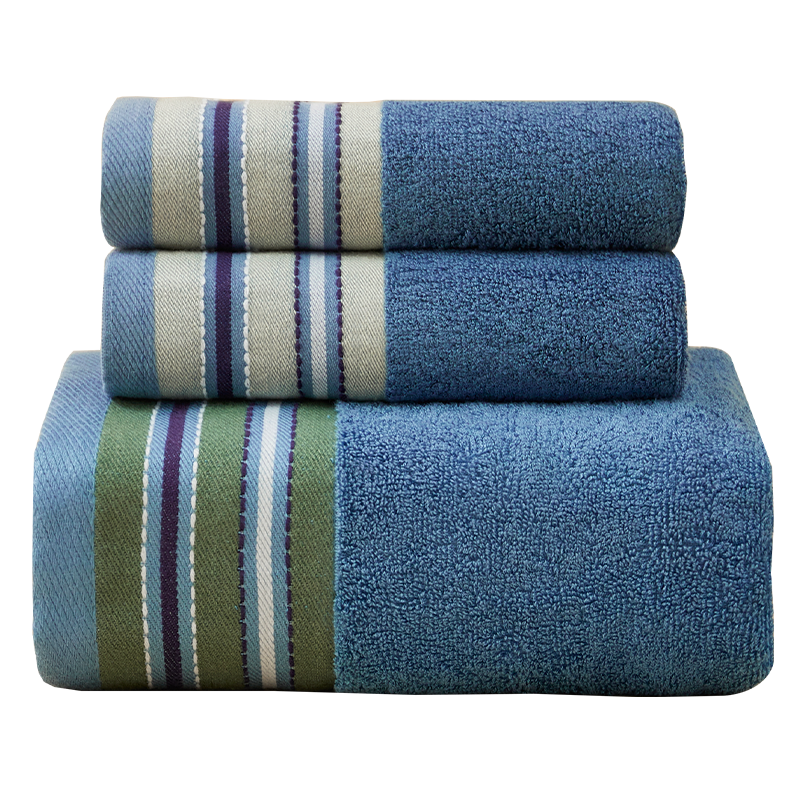 Hengyuanxiang Bamboo Fiber Towel, Soft And Absorbent, Quick-Drying, Gentle on Face, Low Shedding, Suitable for Men And Women, Bath Towel, Blue, 4-Pack Sports