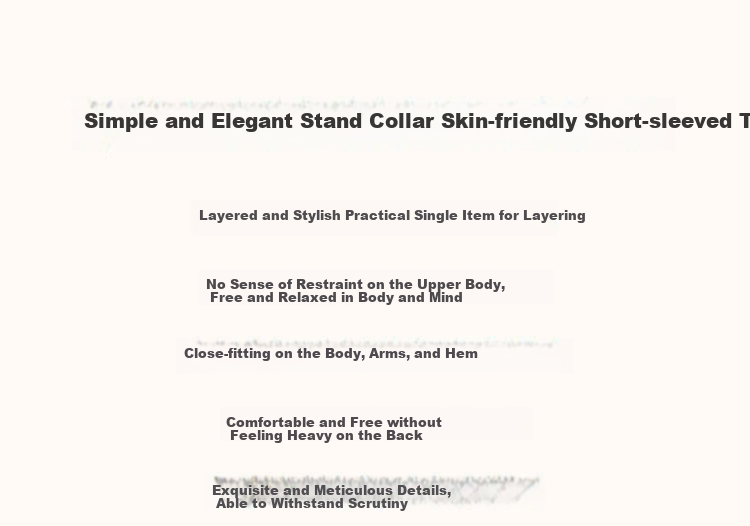 Dme [High-Elastic Simple Mid-Sleeve Base Shirt], Autumn Stand-Up Collar Slim-Fit Women's T-Shirt 1