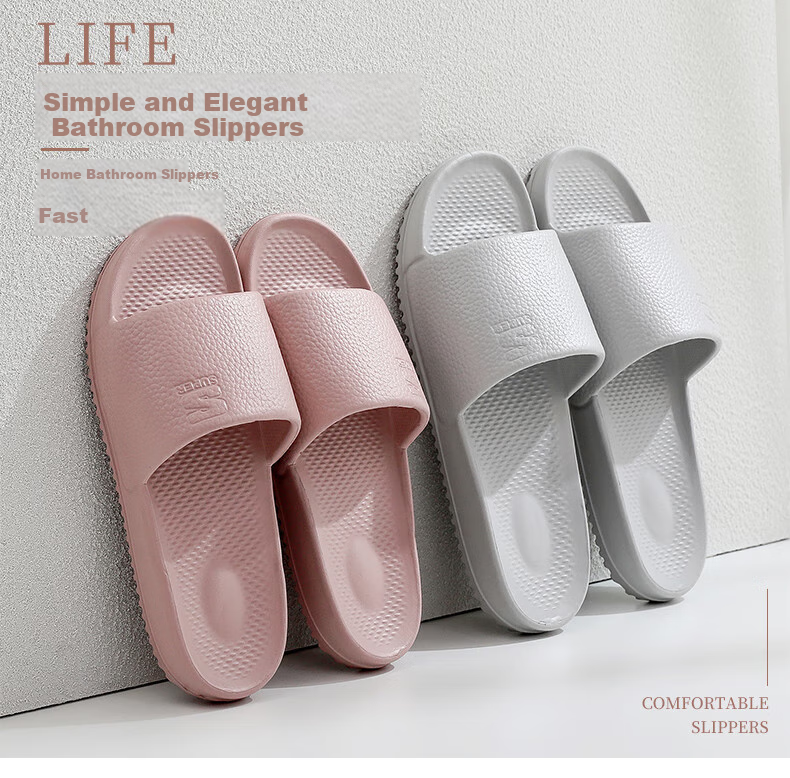 GUOLUOFEI Home Slippers for Men And Women, Summer Stepping-In Feeling Couple Bathroom Shower Outdoor Thick-Soled Sandals, Coffee Color, Size 44-45 1