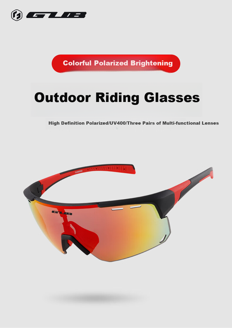 GUB Polarized Colorful Cycling Glasses for Men And Women, Outdoor Windproof Goggles for Road And Mountain Biking, Myopia Protection Eyewear 1