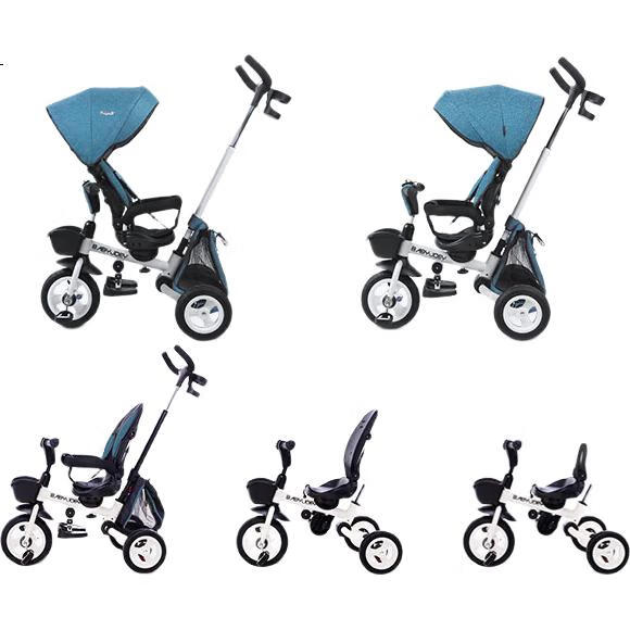 Детский трехколесный велосипед BABYJOEY Knight TT56 Aurora Beidou, складной, с родительской ручкой, корзиной и козырьком, для детей от 1 до 5 лет