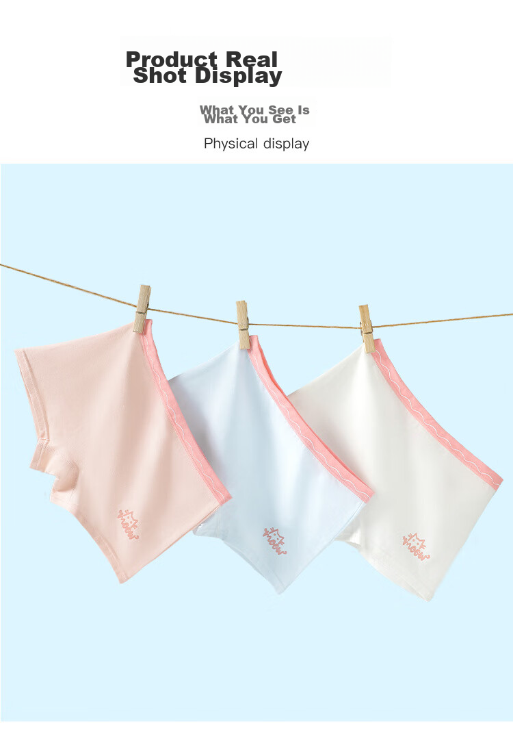 Bingxuemumian Girls' Cotton Boxer Briefs, 7A Grade Antibacterial, Breathable, Solid Color, for Small to Large Children And Toddlers 14