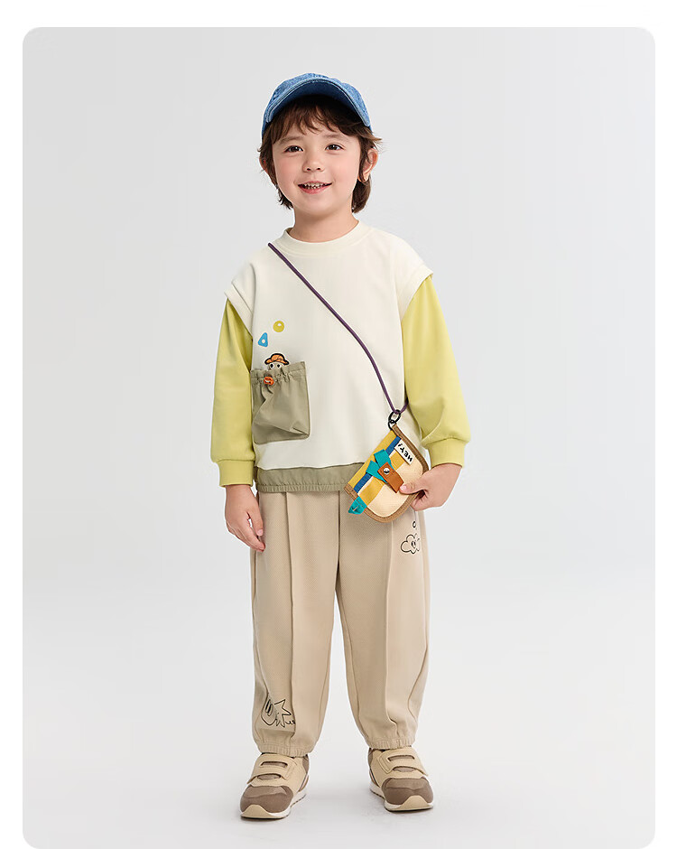 Balabala BalaOne Baby Boys' Loose Knit Pants Autumn New Cartoon Print Trousers 5
