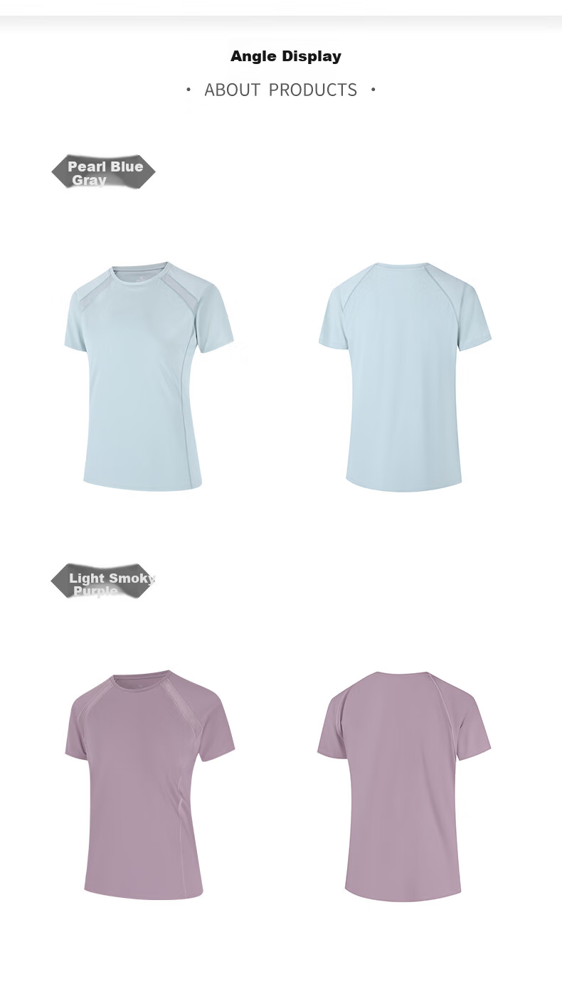 361° Women's Short-Sleeve Summer Clothing, New Cool-Feeling T-Shirt, Sun Protection Shirt, Ice Silk Sports Running Top, 662524116-7 40