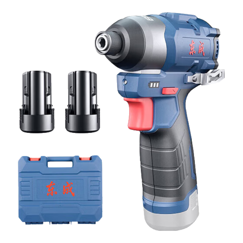 Dongcheng 12V Brushless Impact Driver, Electric Drill, Power Screwdriver, DCPL04-8, 2.0AH Dual Battery