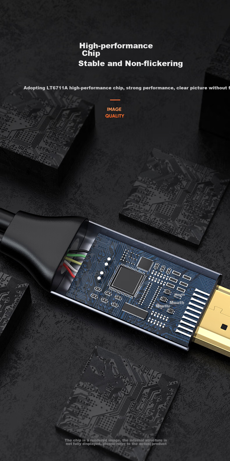 BIAZE HDMI 2.0 to DP 1.2 Adapter Cable, LT6711 Chip, Displayport 4K 60Hz HD Video Connection Cable, Laptop PS5 to Monitor Connectio 8