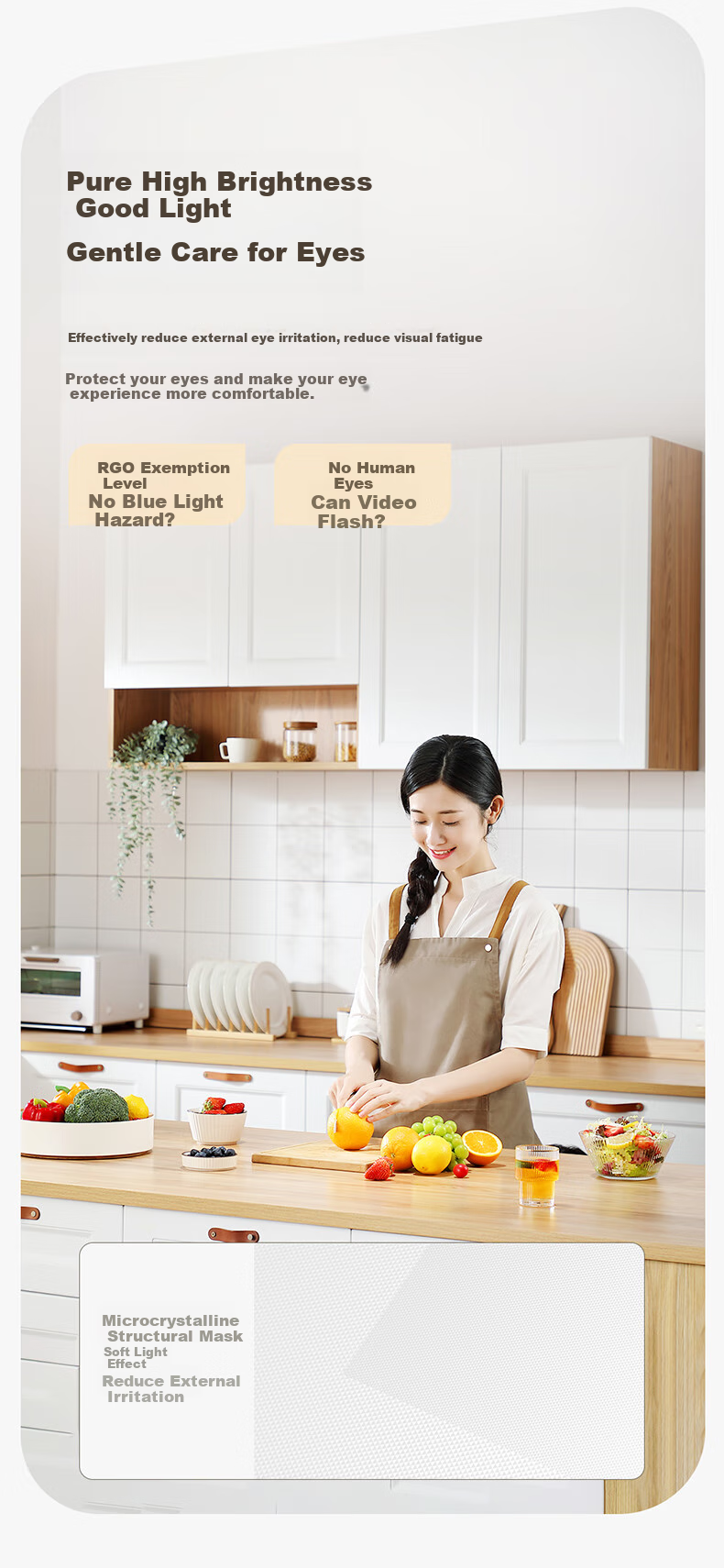 OPPLE Kitchen Light, Integrated Ceiling Light with Aluminum Buckle Board, LED Ceiling Bathroom Panel Light, 24W Jinyue 300×300 4