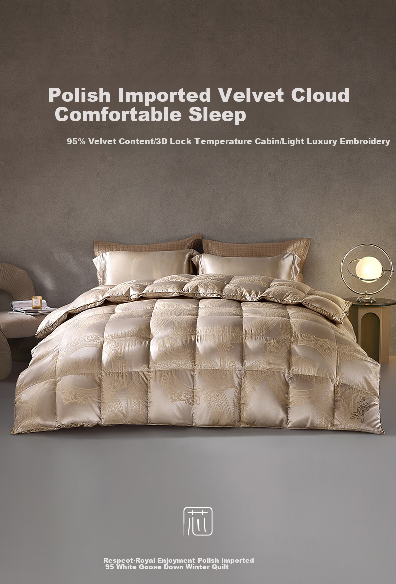 LUOLAI Home Textiles, down Comforter Insert, 95% Polish Imported Washed White Goose Down Two-In Mother-Child Duvet, Net Weight Approximately 9.2 Ji 1