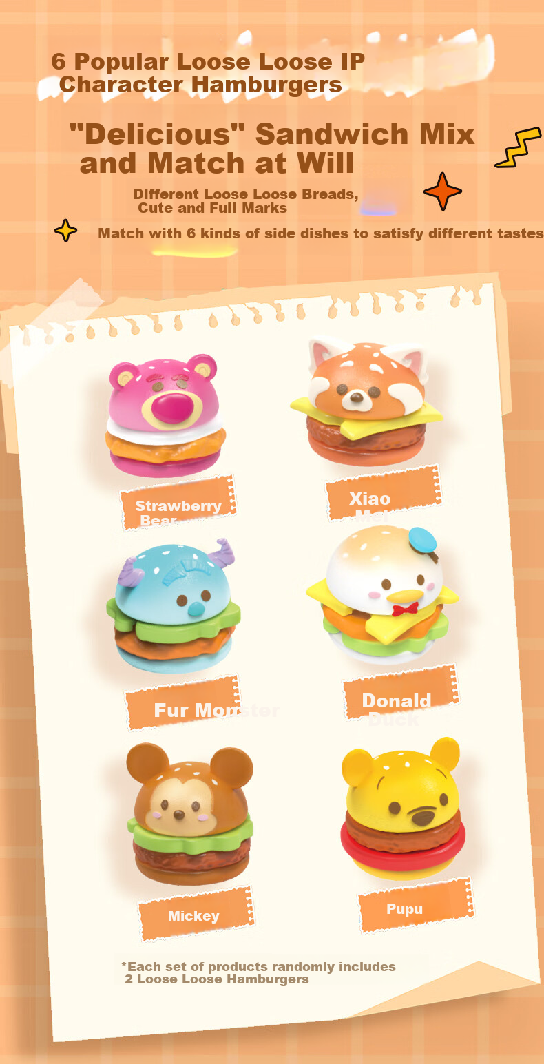 GOLDLOK Disney Spongy Burger Puzzle Blind Box Trendy Toy Figurine Educational Desktop Toy for Boys And Girls Birthday Gift 3