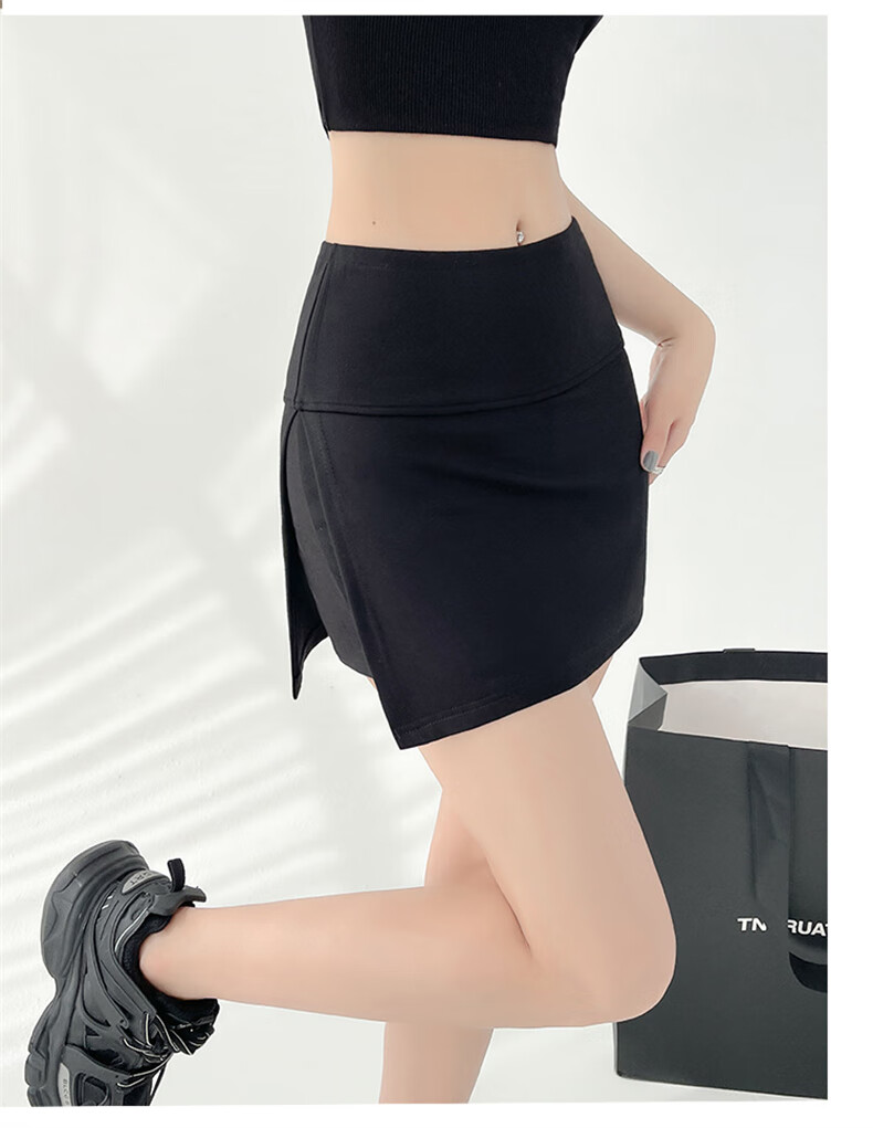 Langsha Split Sports Skirt Pants for Women 2026 New High Waist Slim Hip Hugging A-line Mini Skirt Anti-Exposure 18